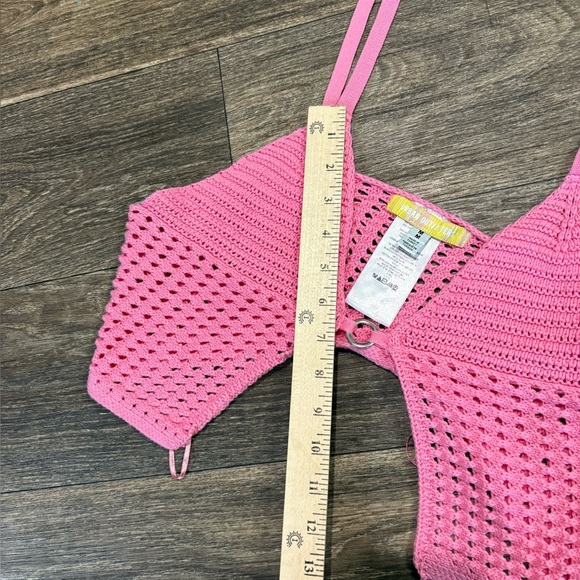 UO Goldie Knit Cami Top pink crochet Festival Urban Outfitters - Picture 8 of 11